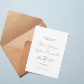 Minimal Blush Script Wedding Invitation | Elegant Kaart