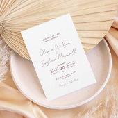 Minimal Blush Script Wedding Invitation | Elegant Kaart