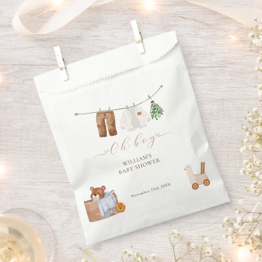 Minimal Boho Boy Kleding Baby shower Bedankzakje (Geknipt)