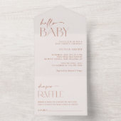 Minimal Boho, Modern, Terracotta, Baby shower All In One Uitnodiging (Binnen)