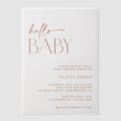 Minimal Boho, Modern, Terracotta, Baby shower Vellum Uitnodigingen (Voorkant)