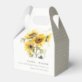 Minimal Boho Waterverf Zonnebloem Rustiek Huwelijk Bedankdoosjes (Achterkant)