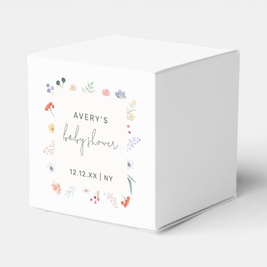 Minimal Boho Wildflower Lijst Baby shower Bedankdoosjes (Achterkant)