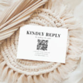 Minimal Bold Elegant QR Code Wedding RSVP Kaartje
