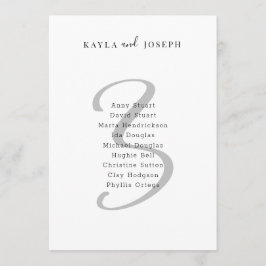 Minimal Bold Elegant Wedding Table Number 3 Kaart
