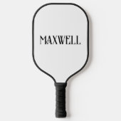 Minimal Bold Elegant Zwart Typografie Achternaam Pickleball Paddle (Voorkant)