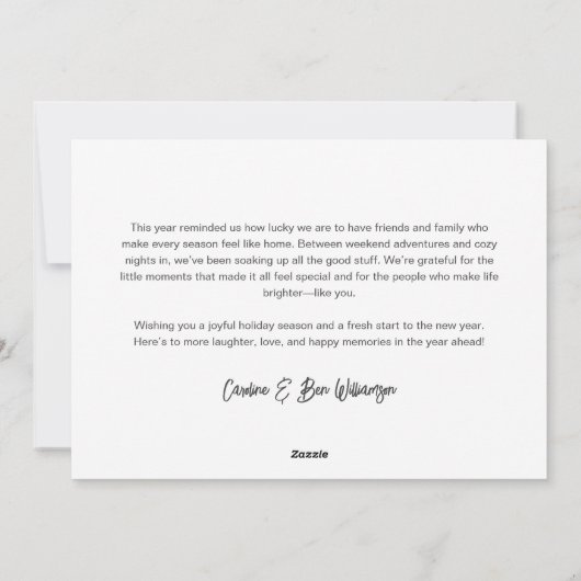 Minimal Bold Photo Overlay Custom Letter Christmas Feestdagenkaart (Achterkant)