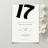 Minimal Bold Typography 17th Birthday Kaart