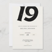 Minimal Bold Typography 19th Birthday  Kaart (Voorkant)