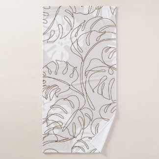 Minimal botanical art seamless pattern. Tropical m Badhanddoek