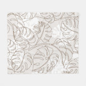 Minimal botanical art seamless pattern. Tropical m Fleece Deken (Voorkant (Horizontaal))