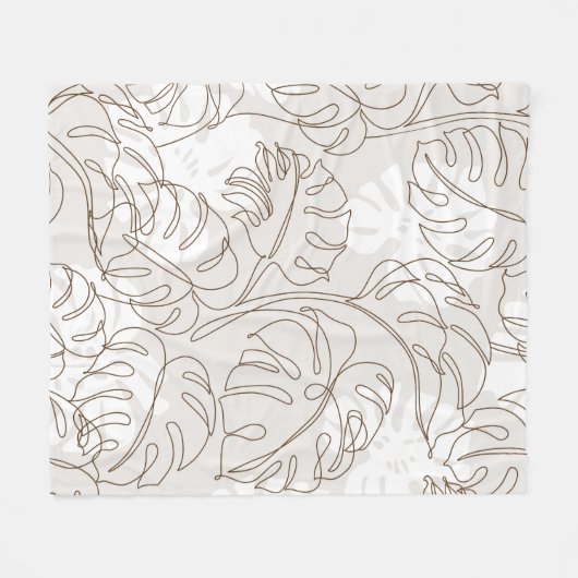 Minimal botanical art seamless pattern. Tropical m Fleece Deken (Voorkant (Horizontaal))