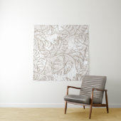 Minimal botanical art seamless pattern. Tropical m Wandkleed (In Situ (horizontaal))