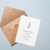 Minimal Botanical Greenery Wedding Invitation