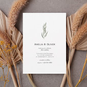 Minimal Botanical Greenery Wedding Invitation