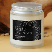 Minimal Botanical Greenery Zwart Waterdicht Label Voedselcontainer Etiket