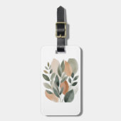 Minimal Botanical Leaf Pattern Bagagelabel (Voorkant verticaal)