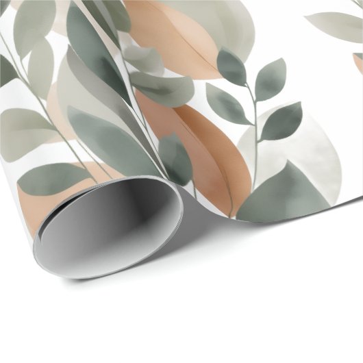 Minimal Botanical Leaf Pattern Cadeaupapier (Rol Hoek)