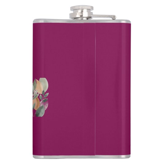 Minimal Botanical Leaf Pattern Heupfles (Achterkant)