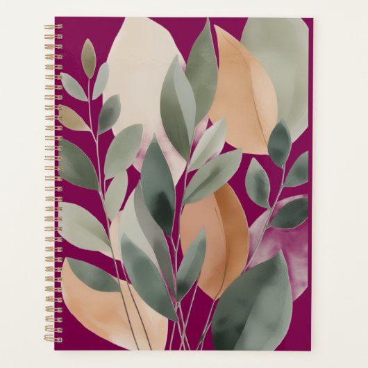 Minimal Botanical Leaf Pattern  Planner (Voorkant)