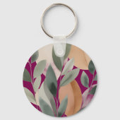 Minimal Botanical Leaf Pattern Sleutelhanger (Achterkant)