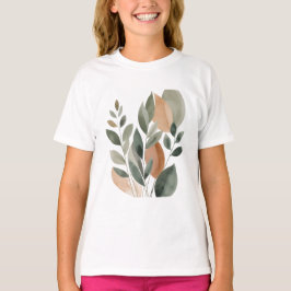 Minimal Botanical Leaf Pattern T-shirt