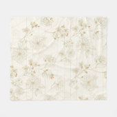 Minimal Botanical Line Art Pattern (1) Fleece Deken (Voorkant (Horizontaal))