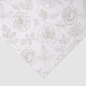 Minimal Botanical Line Art Pattern (4) Tissuepapier (Detail)