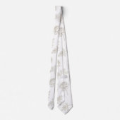 Minimal Botanical Line Art Pattern (8) Stropdas (Achterkant)