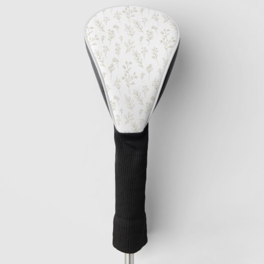 Minimal Botanical Line Art Pattern (9) Golfheadcover (Voorkant)