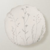 Minimal Botanical Pillow – Soft Spring Wildflower  Rond Kussen (Achterkant)