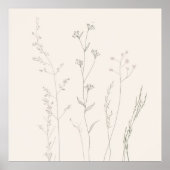 Minimal Botanical Wall Art – Soft Spring  Poster (Voorkant)