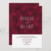 Minimal Bourgogne Faire-part de mariage moderne (Devant / Derrière)