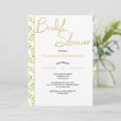 Minimal Bridal Shower Fern Leaf Border Kaart (Staand voorkant)