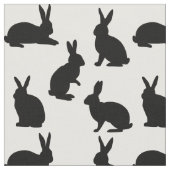 Minimal Bunny Shapes In Black Cute Easter Pattern Stof (Close Up)