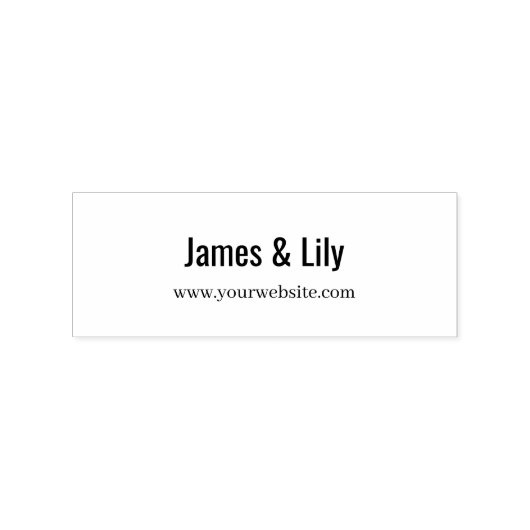 Minimal Business Address Stamp with Name & Website Rubberstempel (Afrduk)