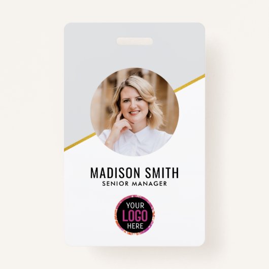 Minimal Business Employee Photo | ID Card Badge (Voorkant)