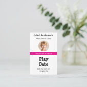 Minimal Business Kid's Playdate Card Visitekaartje (Staand voorkant)