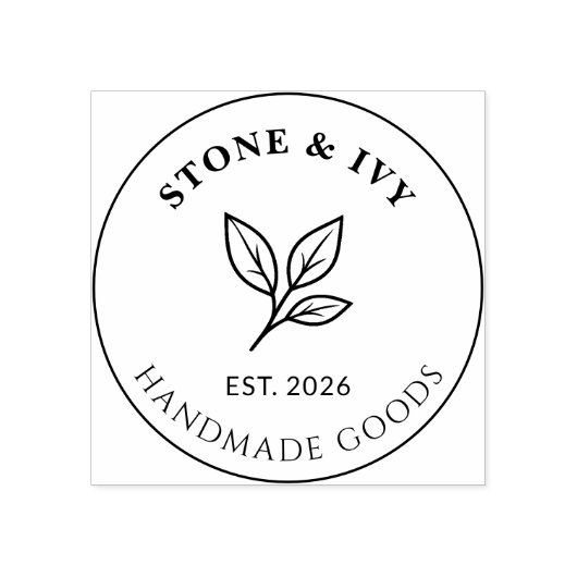 Minimal Business Logo Rubber Stamp Rubberstempel (Afrduk)