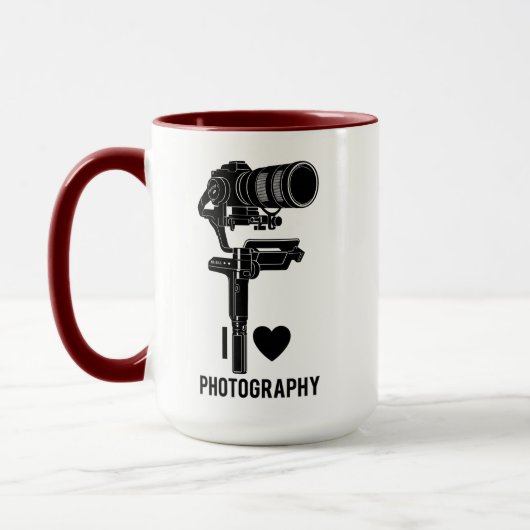 Minimal Camera Illustration Photography Mug (Gauche)