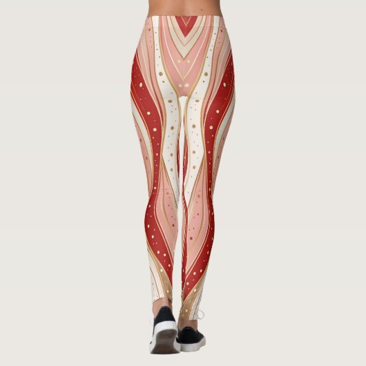 Minimal Candy Flow Leggings – Modern Holiday Wave  (Dos)