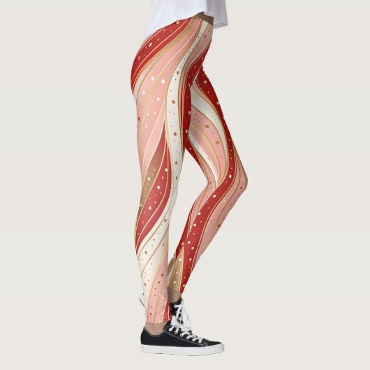 Minimal Candy Flow Leggings – Modern Holiday Wave  (Droite)
