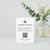 Minimal Capture the Love QR code Sign Informatiekaartje (Staand voorkant)