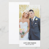 Minimal | Carte photo mariage Merci (Devant / Derrière)