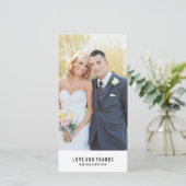 Minimal | Carte photo mariage Merci (Debout devant)