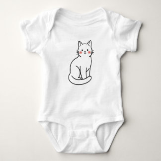 Minimal Cat Baby Bodysuit – Cute Simple Kitty Desi