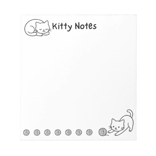 Minimal Cat Doodle Notepad Notitieblok (Voorkant)