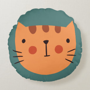 Minimal Cat Face Sierkussen Speelse Kinder kamer Rond Kussen