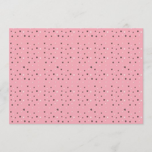 Minimal Cat Faces Pattern on Pink – Cute Pastel Kaart (Voorkant)