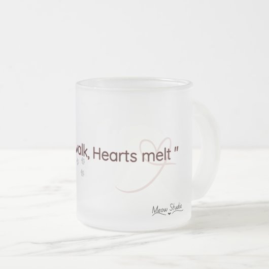Minimal Cat Paw Lovers Frosted Mug (Devant droit)